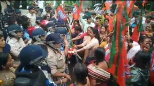 বিজেপির ডেপুটেশন কে ঘিরে উত্তেজনা