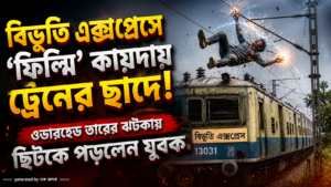 বিভূতি এক্সপ্রেসে চলন্ত ট্রেনের মাথায় ‘ফিল্মি’ কায়দায় স্টান্ট! হাইভোল্টেজ তারে ছিটকে পড়ে আশঙ্কাজনক যুবক